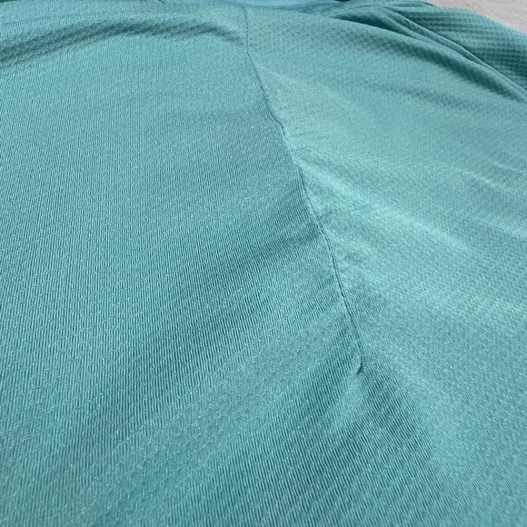 LULULEMON Polo Mens Size Large Golf Shirt Aqua Short Sleeve Performance Snap - Picture 13 of 13